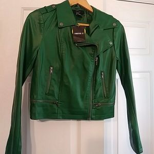 green leather jacket